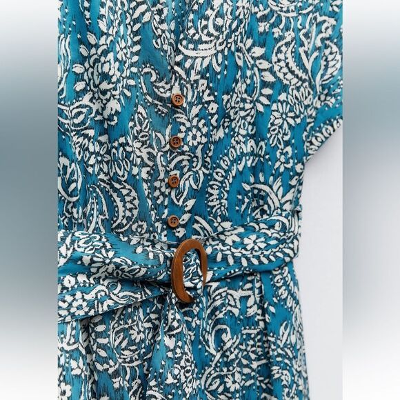 Zara belted printed dress - Picture 4 of 5
